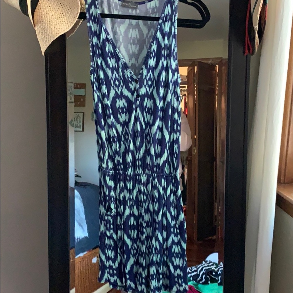 Teal and purple romper